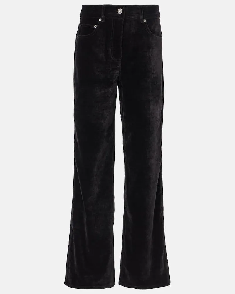 Proenza Schouler White Label Weite Hose Donovan aus Chenille Schwarz