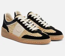 Sneakers VLogo aus Raffiabast mit Leder