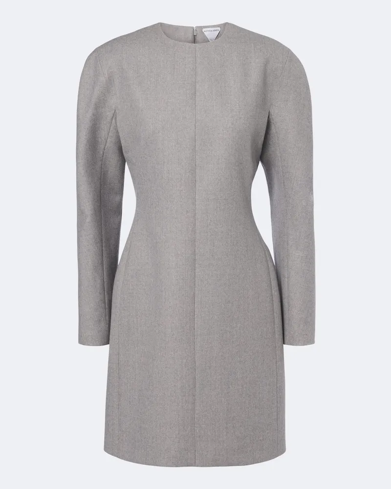 Bottega Veneta Minikleid aus Wolle Grau