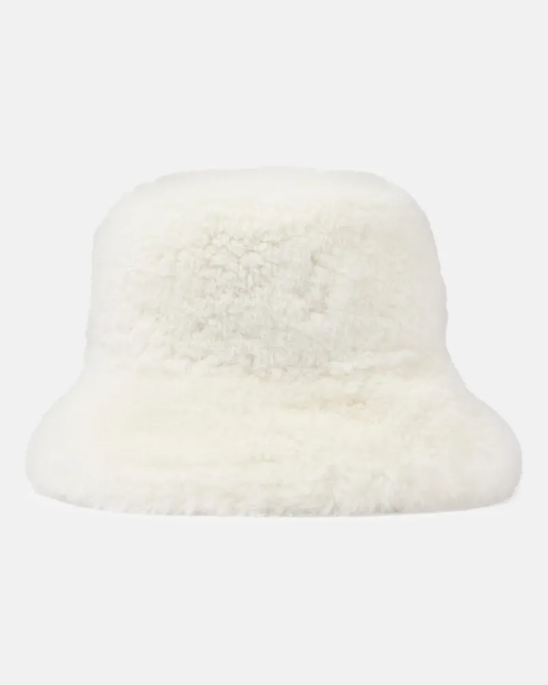 Moncler Hut aus Shearling Weiss