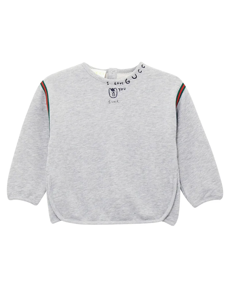 Gucci Baby Sweatshirt aus Baumwolle Grau