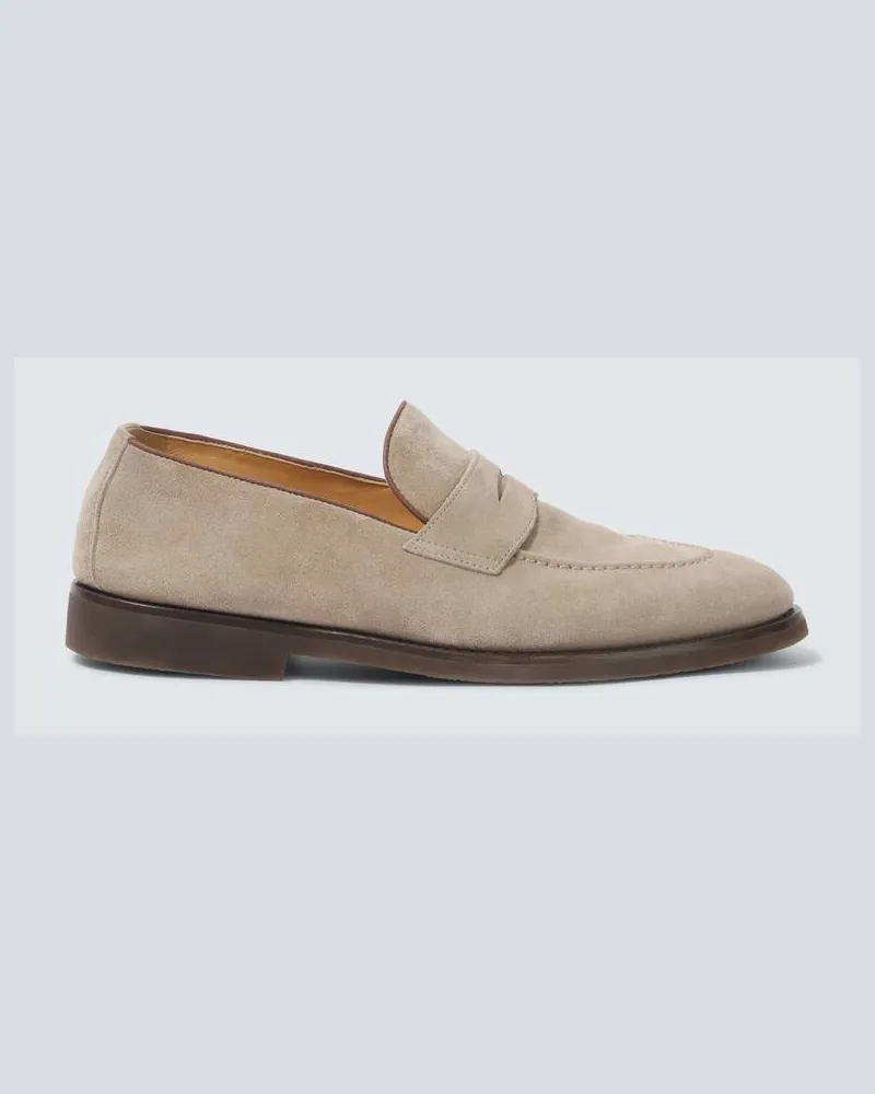 Brunello Cucinelli Loafers aus Veloursleder Grau