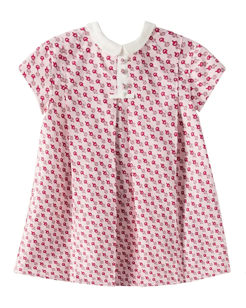 Gucci Baby Kleid Horsebit aus Baumwollpopeline Multicolor