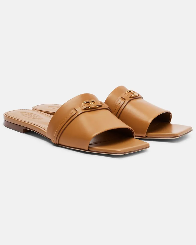 TOD'S Pantoletten aus Leder Beige