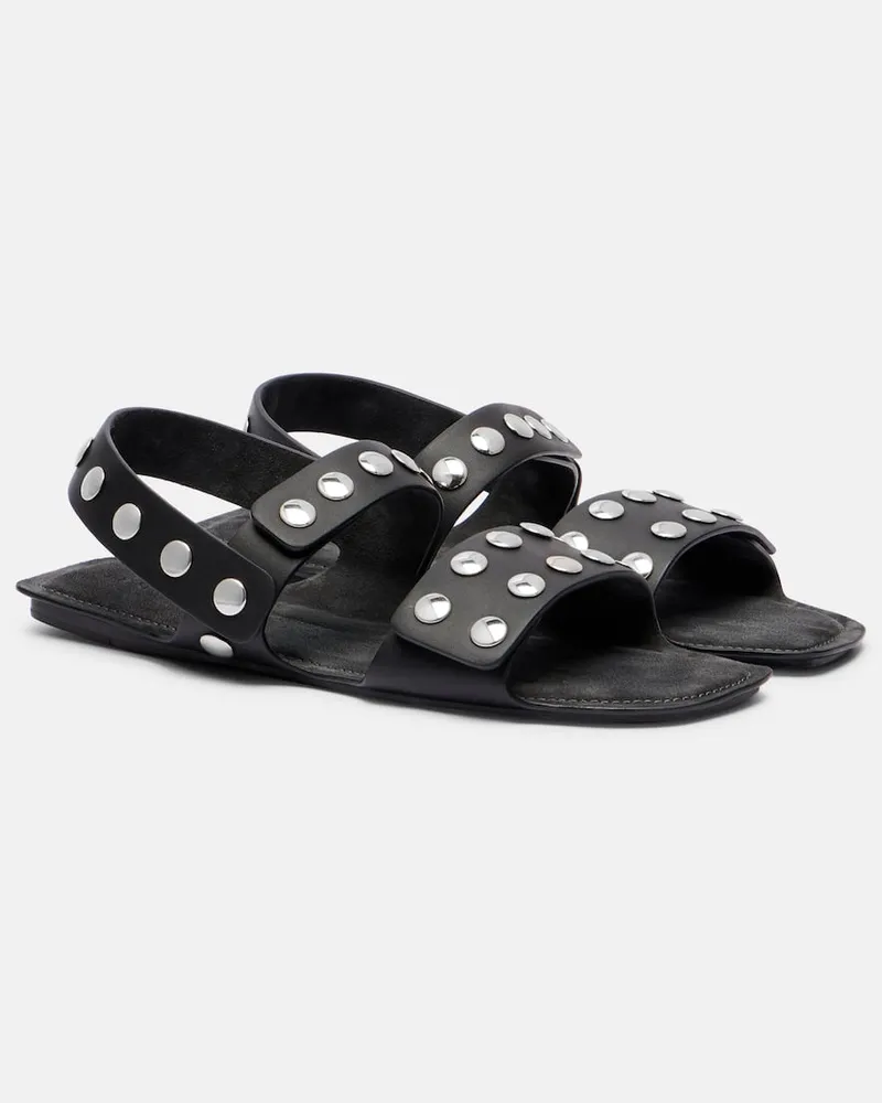 KHAITE Verzierte Sandalen Boden aus Leder Schwarz