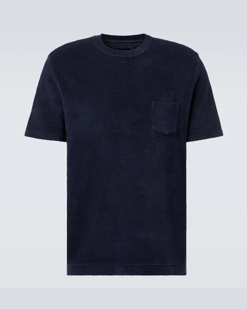 Thom Sweeney Hemd aus Frottee Blau
