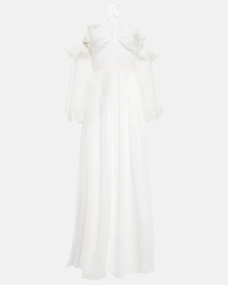 Giambattista Valli Off-Shoulder-Robe aus Seide Weiß