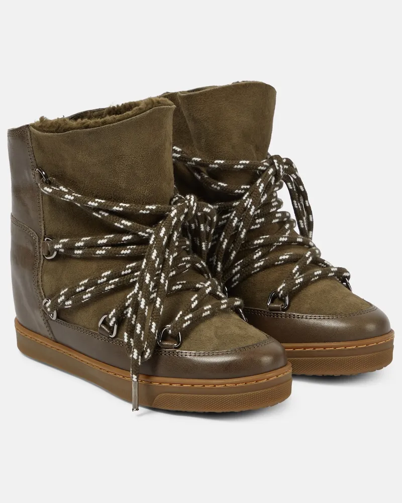 Isabel Marant Schneestiefel Nowles aus Leder Grün