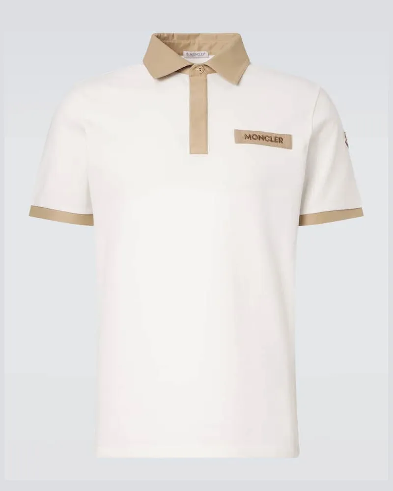 Moncler Polohemd aus Baumwoll-Piqué Weiß