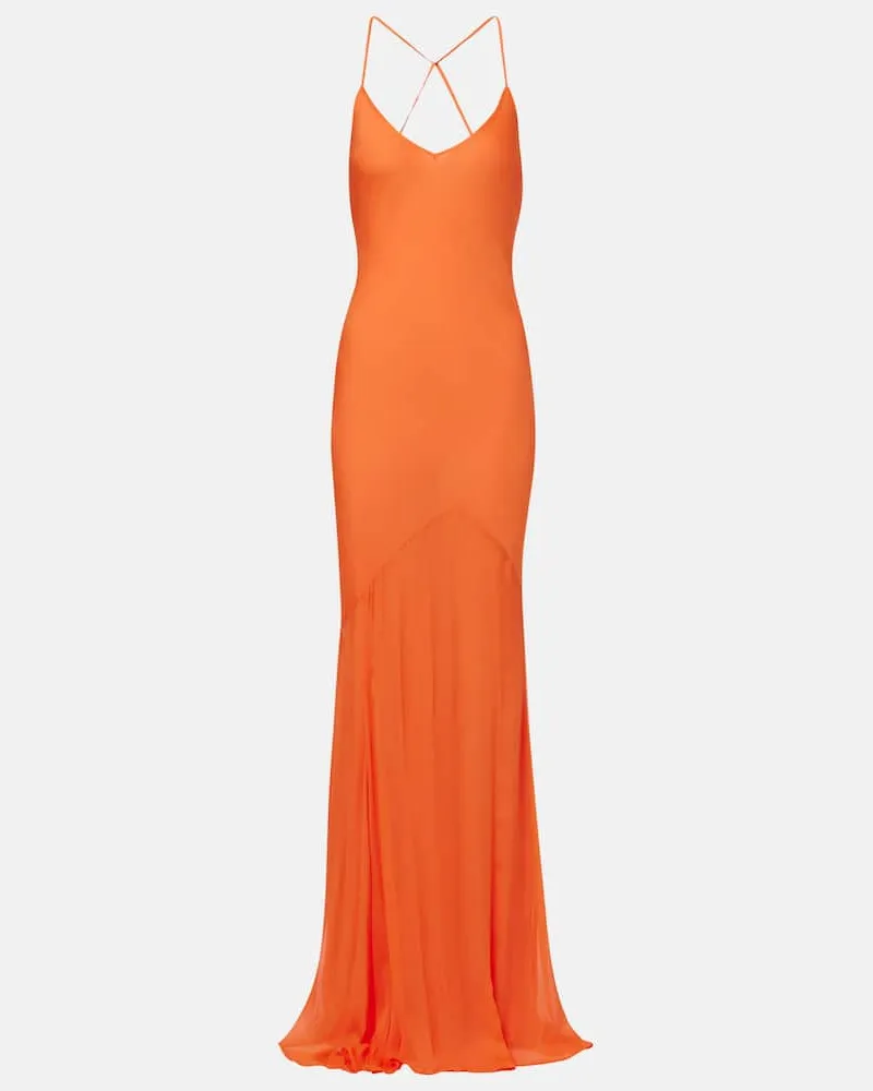Alexandra Miro Robe Gloria aus Seidenchiffon Orange