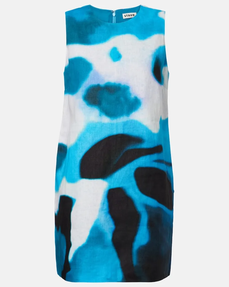 STAUD Minikleid Brea aus Leinen Blau