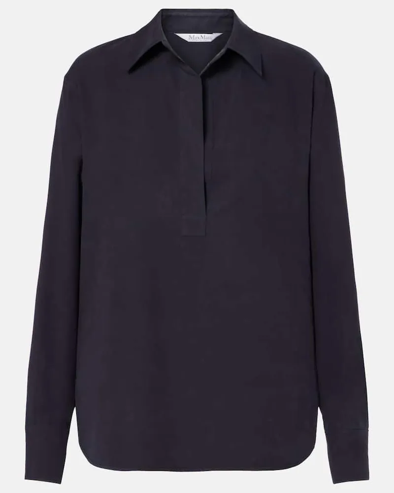 Max Mara Bluse Mirko aus Seide Blau