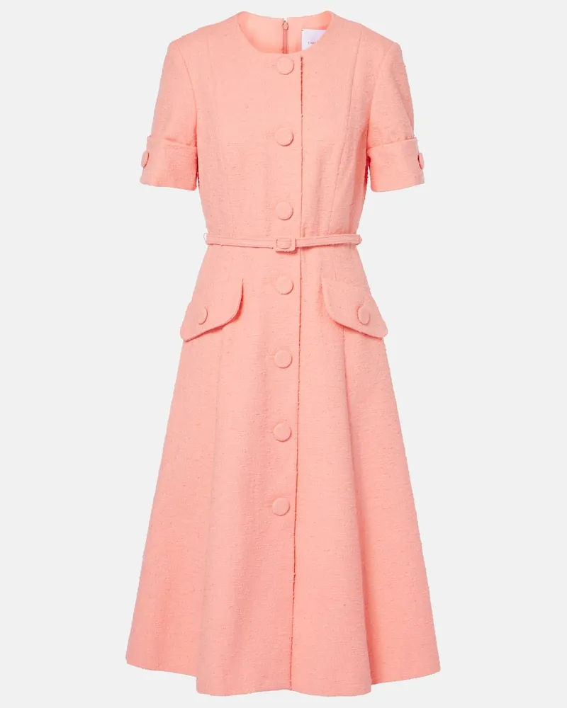 Carolina Herrera New York Midikleid aus einem Baumwollgemisch Rosa