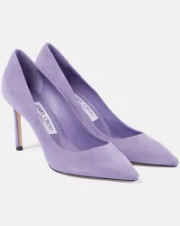 Jimmy Choo Pumps Romy 85 aus Veloursleder Lila