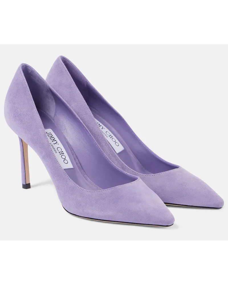 Jimmy Choo Pumps Romy 85 aus Veloursleder Lila