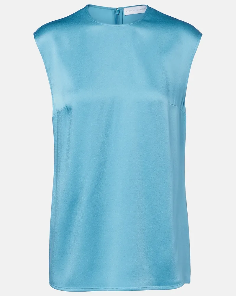 Stella McCartney Top aus Satin Blau