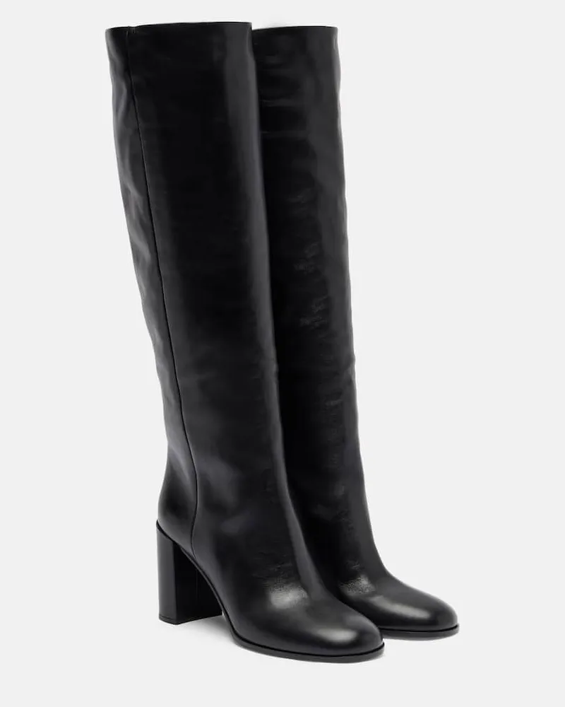 Prada Stiefel 85 aus Leder Schwarz