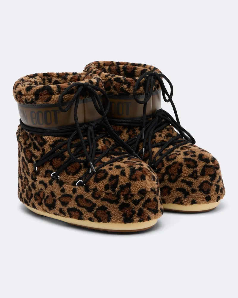 Moon Boot Schneestiefel Icon Low aus Teddy Braun