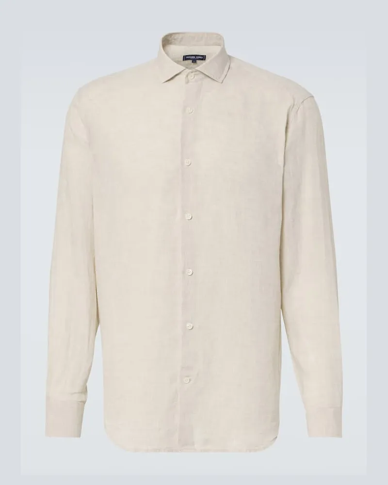 Frescobol Carioca Hemd Antonio aus Leinen Beige