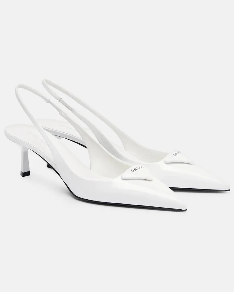 Prada Slingback-Pumps aus Leder Weiß