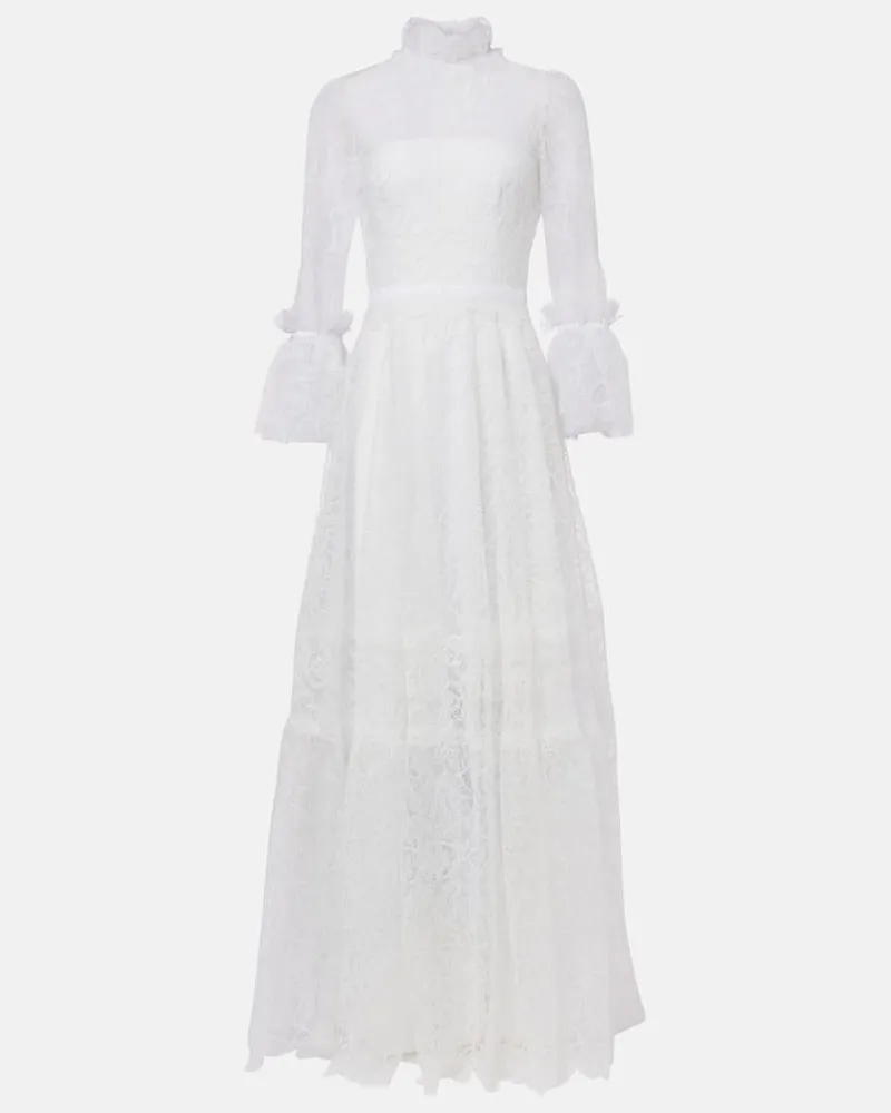 COSTARELLOS Bridal Robe aus Spitze Weiß