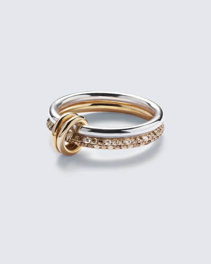 Spinelli Kilcollin Ring Virgo Petite aus 18kt Gelbgold und Sterlingsilber mit Diamanten Gold