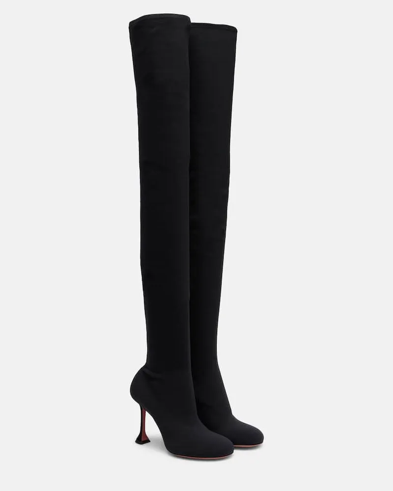 Amina Muaddi Overknee-Stiefel Veneda 95 Schwarz