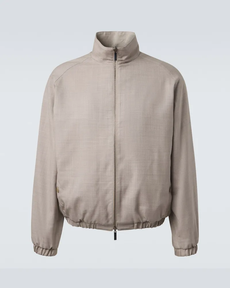 Stoffa Stòffa Bomberjacke aus Wolle Beige