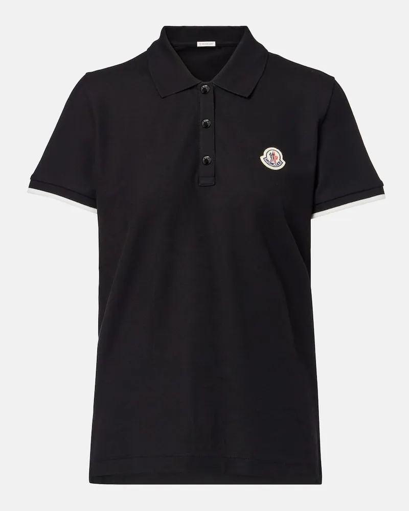 Moncler Polohemd aus Baumwolle Schwarz