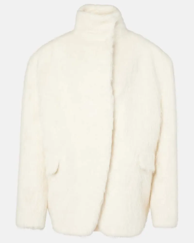Magda Butrym Jacke aus einem Alpakawollgemisch Weiß