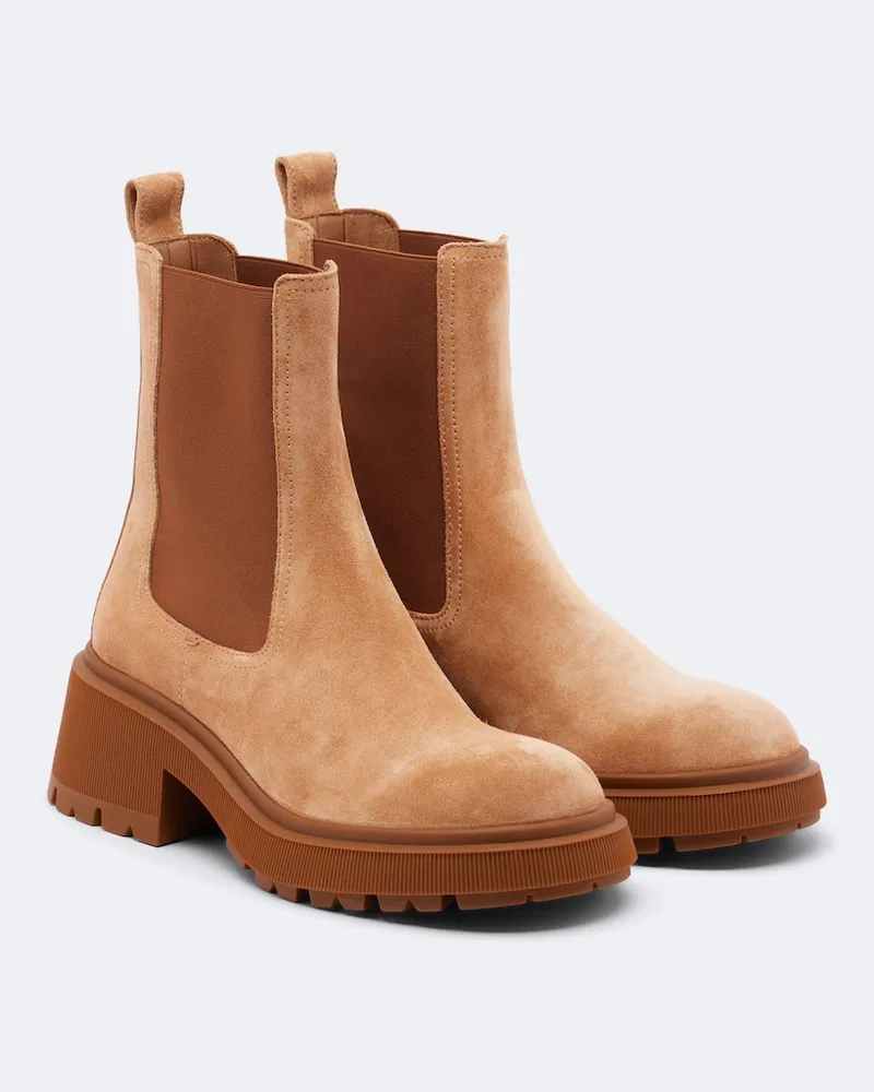 Jimmy Choo Chelsea Boots Tamia aus Veloursleder Braun