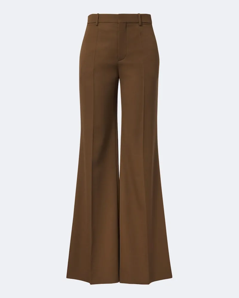 Chloé Chloé Weite Hose aus Schurwolle Braun