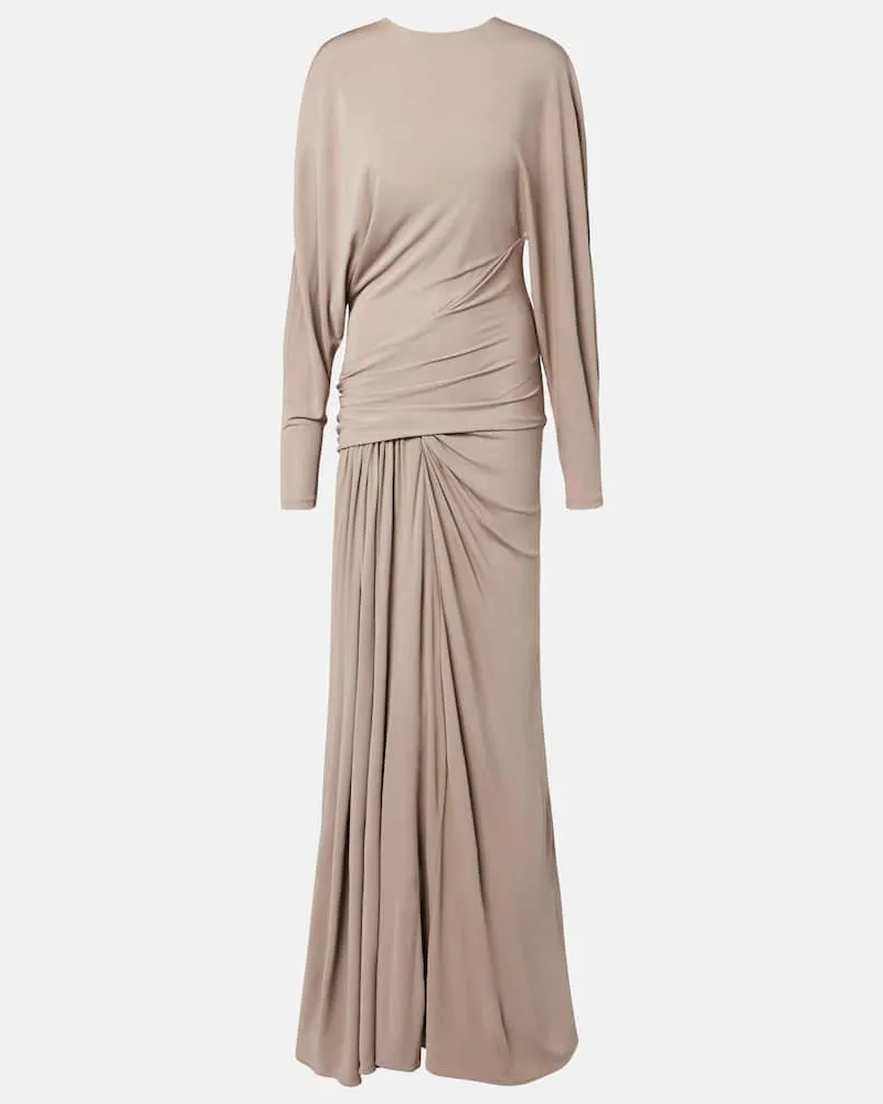 Christopher Esber Maxikleid Vala aus Jersey Beige