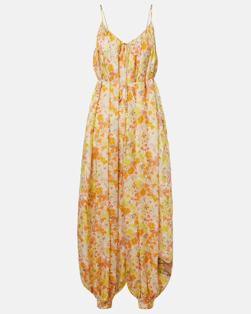 Zimmermann Jumpsuit Solstice aus Seide Gelb