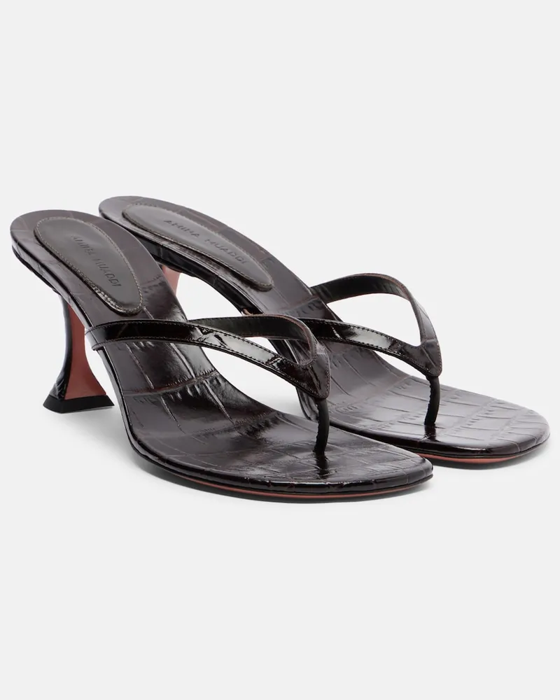 Amina Muaddi Sandalen Juliette aus Leder Braun