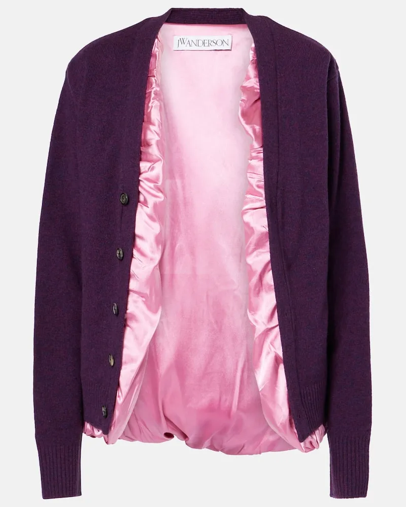 J.W.Anderson Cardigan aus Wolle und Satin Lila