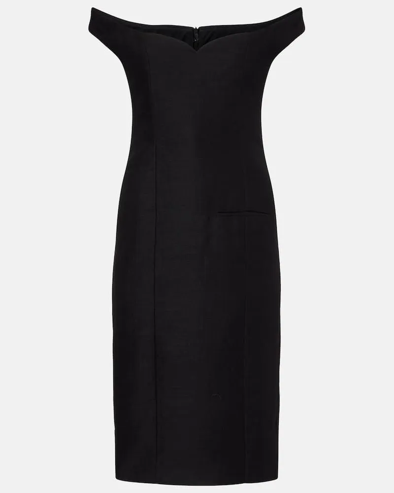 Calvin Klein Midikleid Bonny aus einem Wollgemisch Schwarz