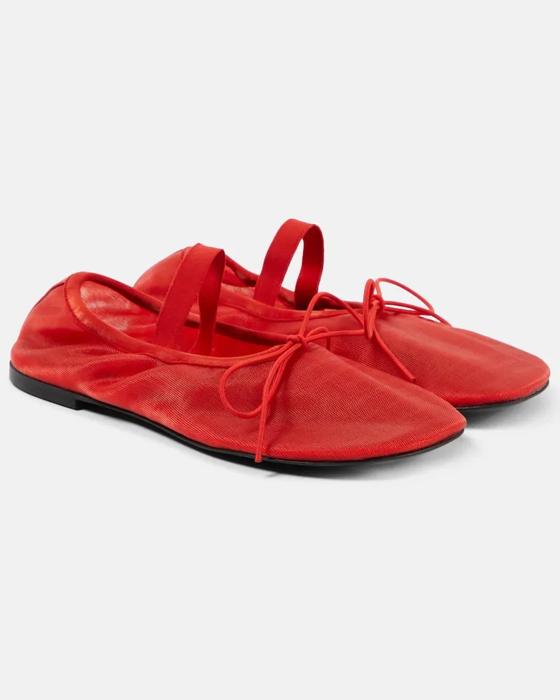 Proenza Schouler Mary-Jane-Ballerinas Glove aus Mesh Rot