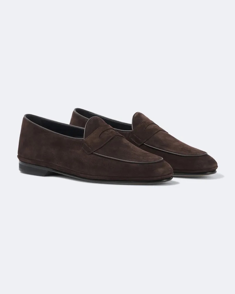 Rubinacci Loafers aus Veloursleder Braun