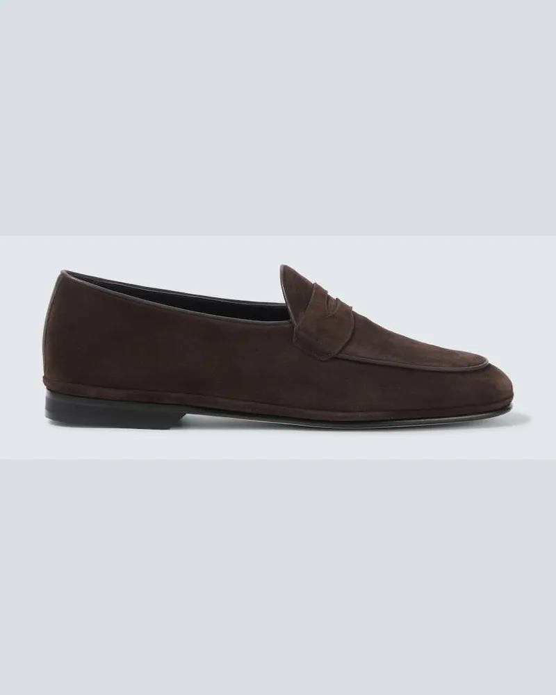 Rubinacci Loafers aus Veloursleder Braun