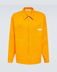 Marni Hemdjacke aus einem Baumwollgemisch Orange