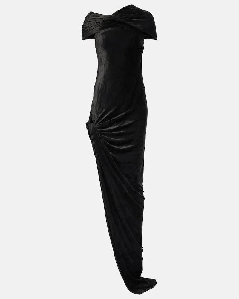 Rick Owens Robe Lola aus Samt Schwarz