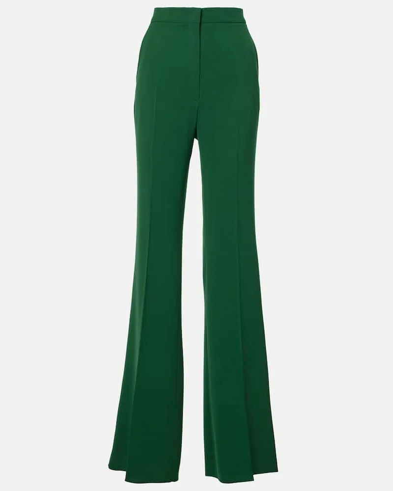 Max Mara Gerade High-Rise-Hose aus Cady Grün