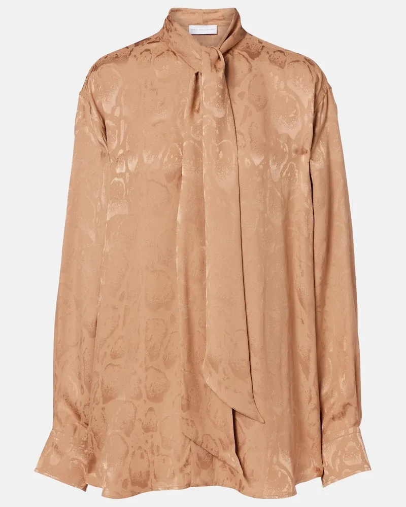 Stella McCartney Bedruckte Bluse aus Jacquard Beige