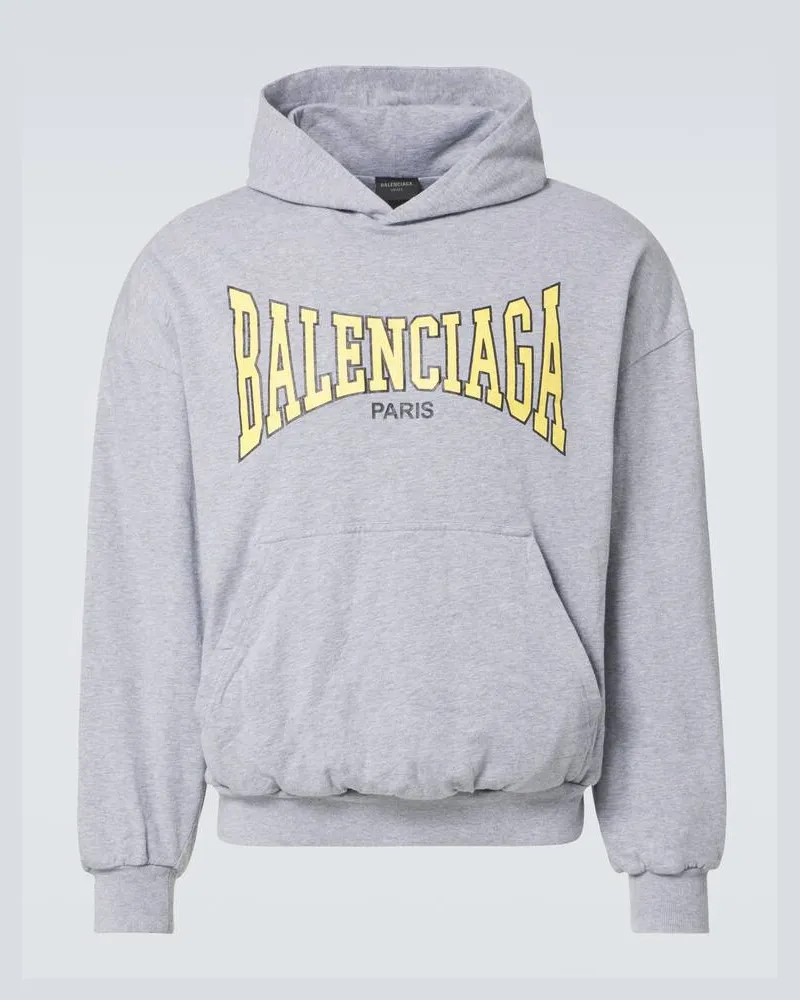 Balenciaga Hoodie aus Baumwoll-Jersey Grau
