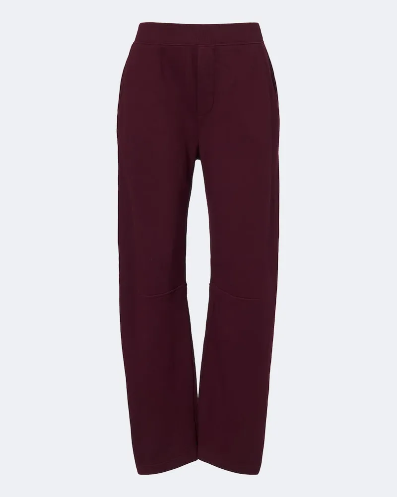 Velvet Hose Karen aus Baumwolle Burgunderrot