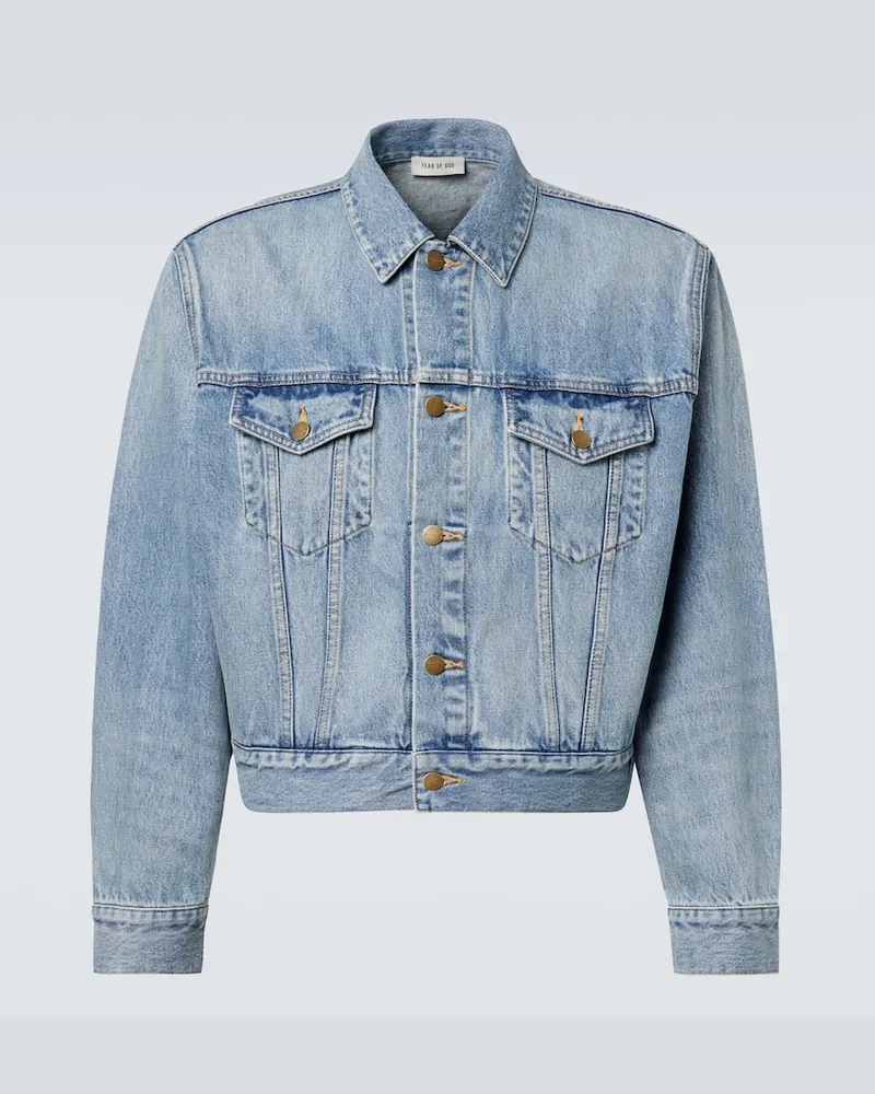 Fear of God Cropped-Jeansjacke Trucker Blau