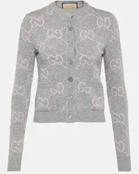 Gucci Cardigan GG aus Wolle Grau