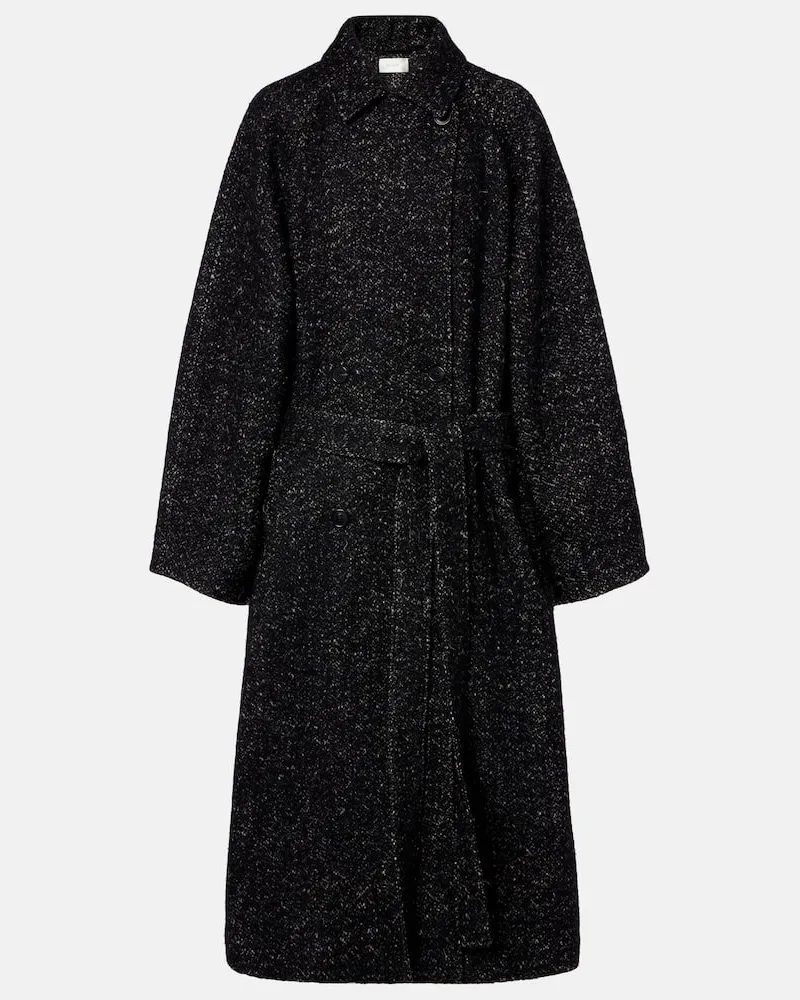 The Row Mantel Macaria aus Wolle Schwarz