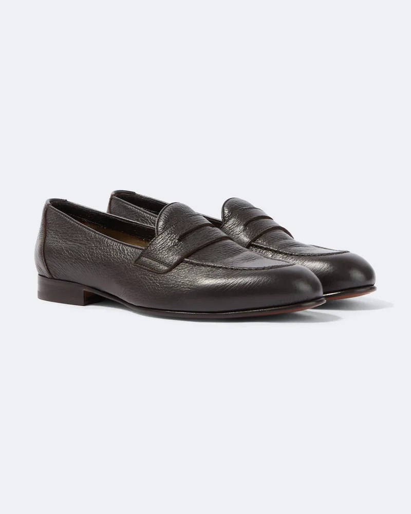 Brioni Loafers Appia aus Leder Braun